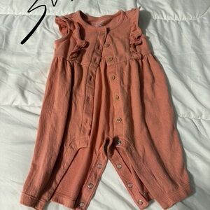 Peach Ruffled Kids Romper
